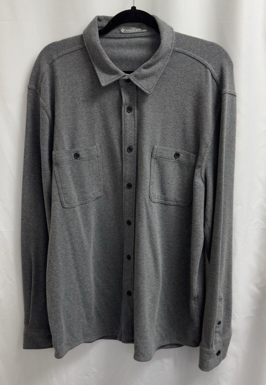 Member's Mark Camden Button Front Sweater Shirt Men's Size XXL Gray